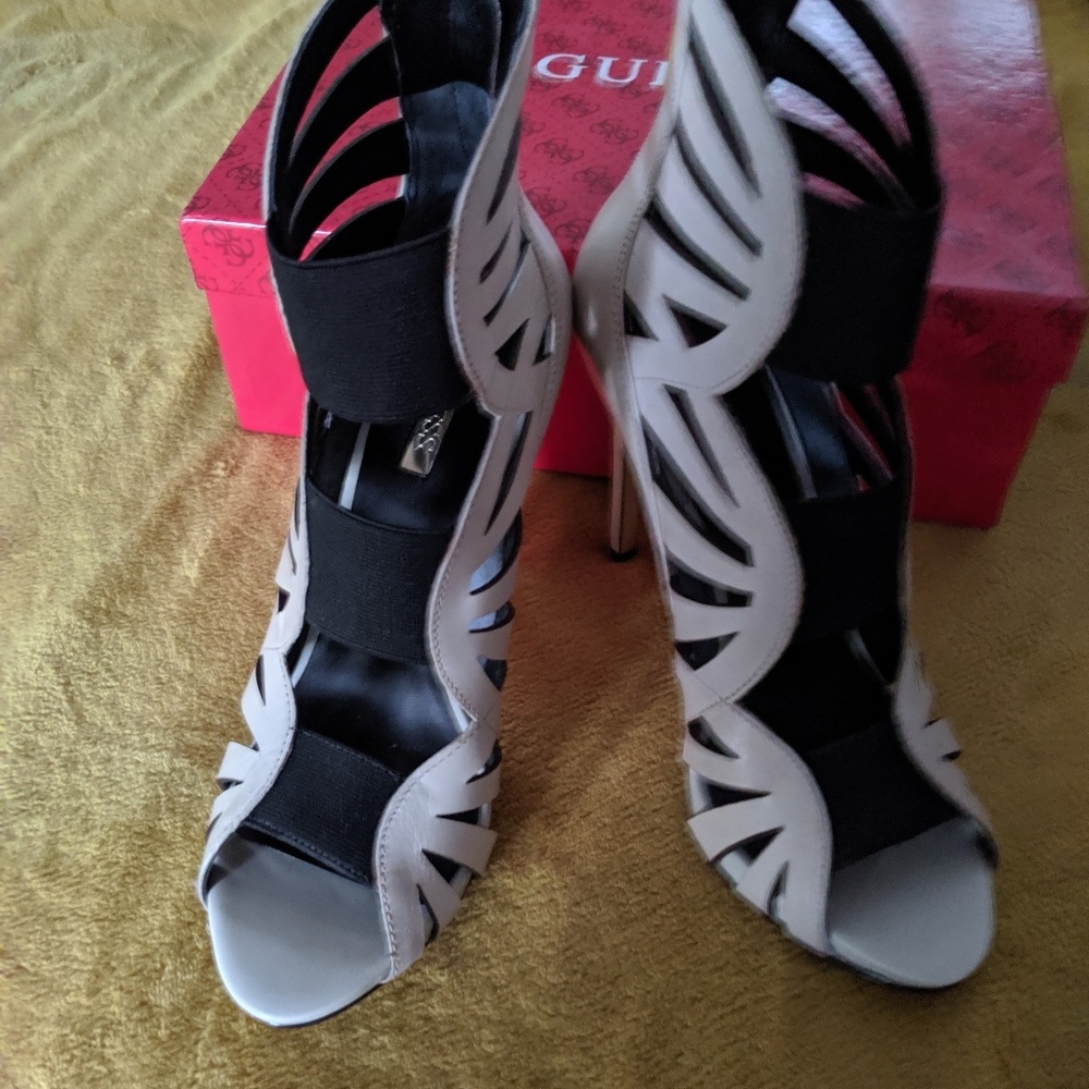 Ladies high heeled sandal booties